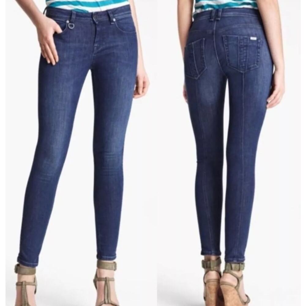 Burberry Brit Mid Rise Westbourne Skinny Ankle Jeans Denim Blue Women's Size 29